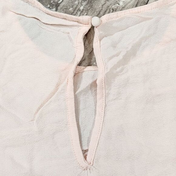 🇬🇪🍑Forever 21 Light Pink Floral Print Embroidered Lace Sleeveless Top Large - Picture 4 of 9